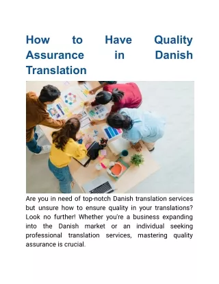 Elevating Danish Translation Quality Assurance Standards