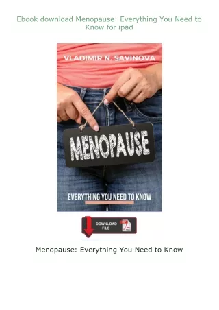❤Ebook❤ ⚡download⚡ Menopause: Everything You Need to Know for ipad
