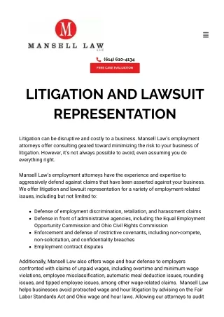 Employment Litigation Defense | Employment Lawsuit Defense Columbus Ohio
