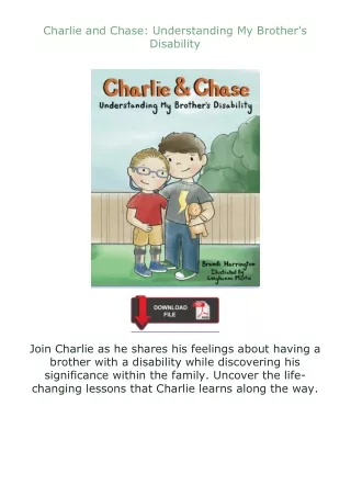 full✔download️⚡(pdf) Charlie and Chase: Understanding My Brother's Disability
