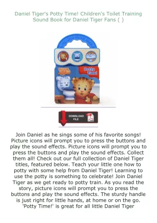 read ❤️ebook (✔️pdf✔️) Daniel Tiger's Potty Time! Children's Toilet Training Sound Book for Daniel Tiger Fans