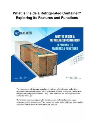 What Is Inside a Refrigerated Container_ Exploring Its Features and Functions