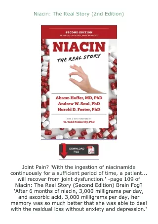 Pdf⚡(read✔online) Niacin: The Real Story (2nd Edition)