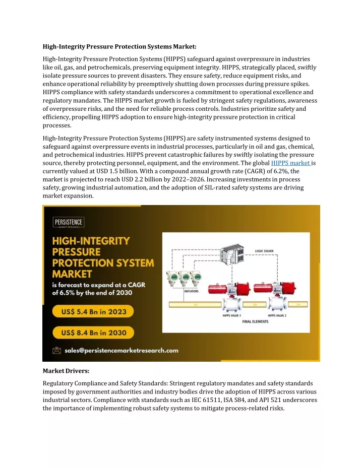 high integrity pressure protection systems market