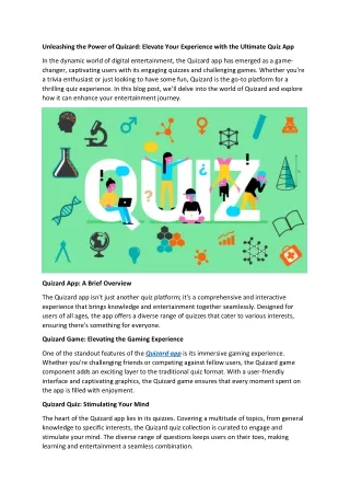 Unleashing the Power of Quizard: Elevate Your Experience with the Ultimate Quiz