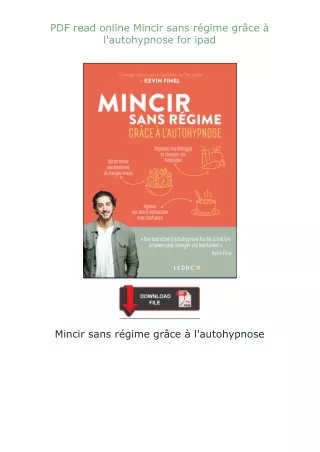 ⚡PDF⚡ read online Mincir sans régime grâce à l'autohypnose for ipad
