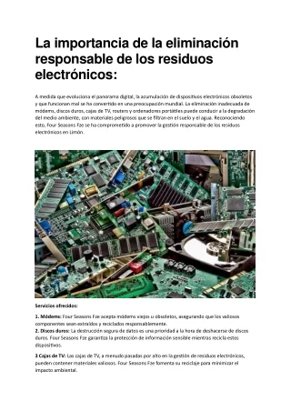 Comprador de E-Waste en Limón