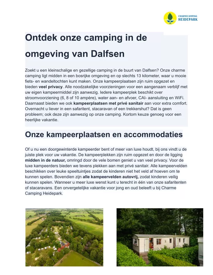 ontdek onze camping in de