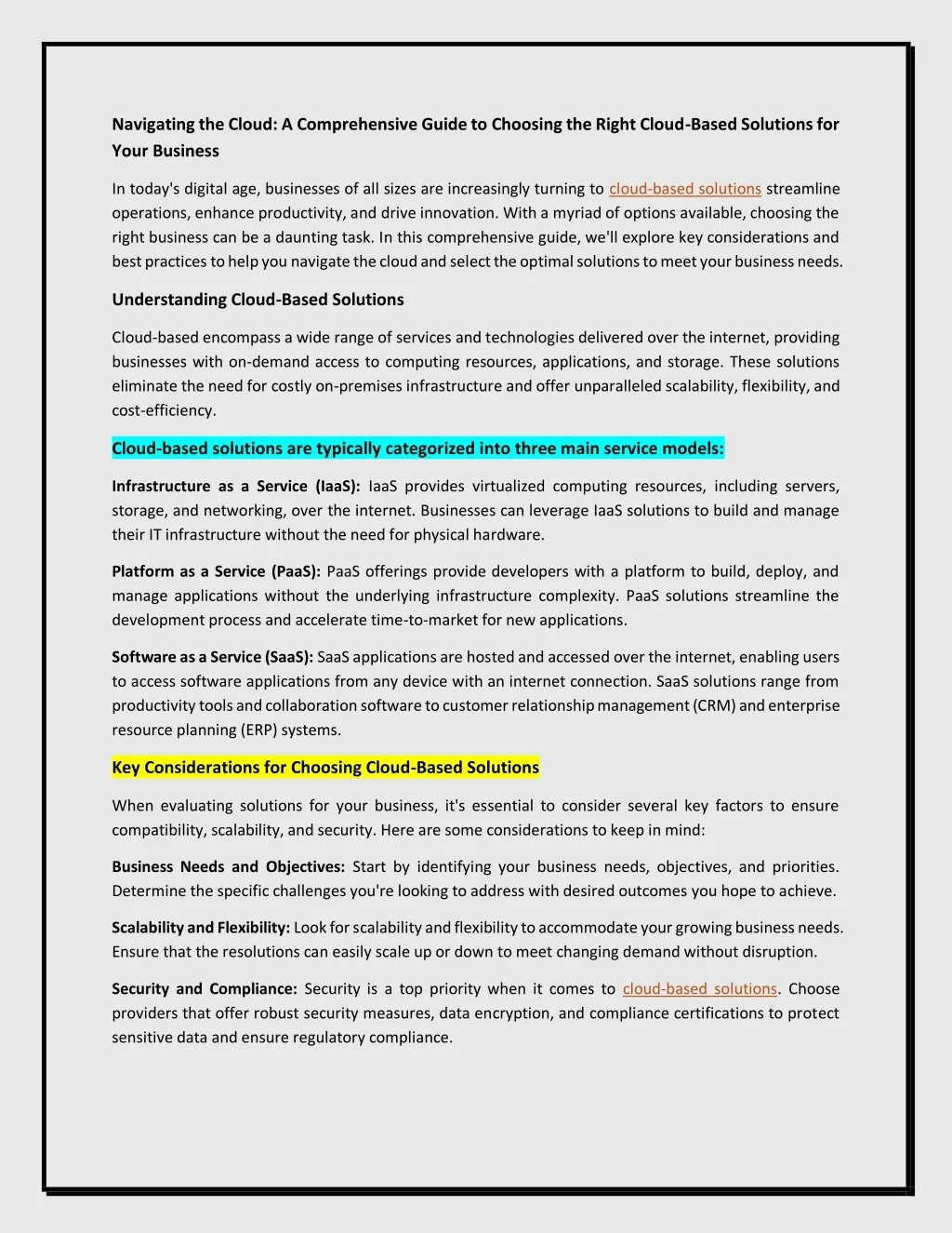 PPT - Navigating the Cloud A Comprehensive Guide to Choosing the Right ...