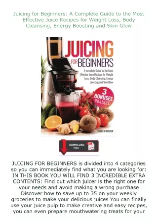 read ❤️ebook (✔️pdf✔️) Juicing for Beginners: A Complete Guide to the Most Effective Juice Recipes for Weight