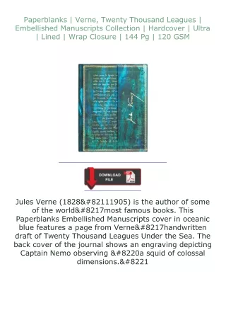 free read (✔️pdf❤️) Paperblanks | Verne, Twenty Thousand Leagues | Embellished Manuscripts Collection | Hardco