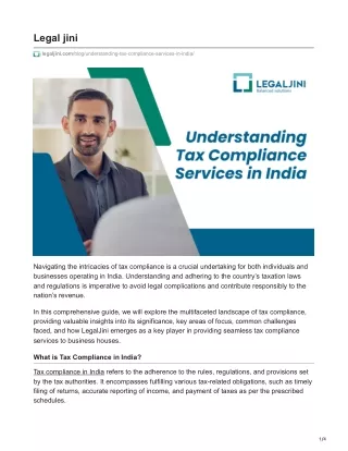 Understanding Tax Compliance Services in India