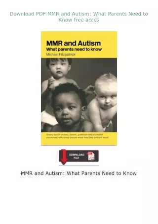 ❤Download❤ ⚡PDF⚡ MMR and Autism: What Parents Need to Know free acces