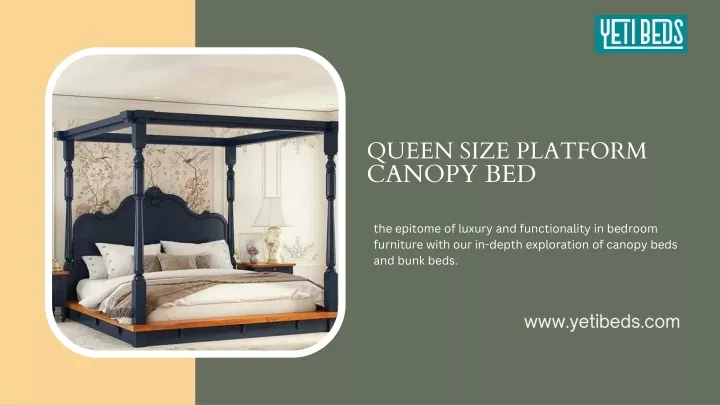 queen size platform canopy bed