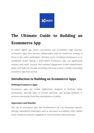 The Ultimate Guide to Building an Ecommerce App