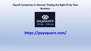 Payroll Companies in Chennai Finding the Right Fit for Your Business