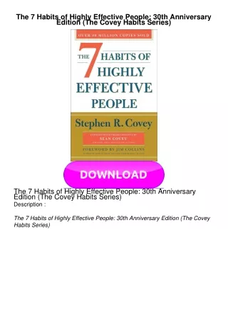 EBOOK The 7 Habits of Highly Effective People: 30th Anniversary Edition (The Covey Habits Series)