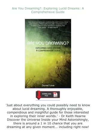 Pdf⚡(read✔online) Are You Dreaming?: Exploring Lucid Dreams: A Comprehensive Guide