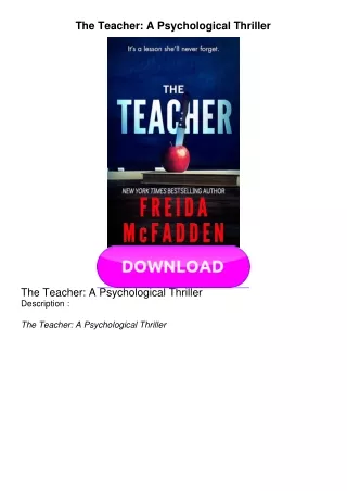 PDF BOOK The Teacher: A Psychological Thriller