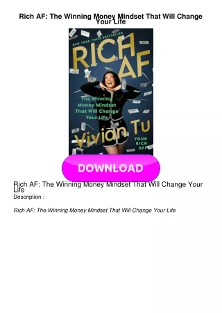 KINDLE Rich AF: The Winning Money Mindset That Will Change Your Life
