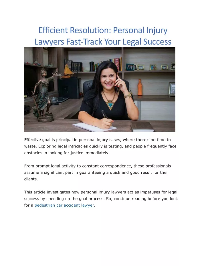 efficient resolution personal injury lawyers fast