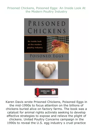 full✔download️⚡(pdf) Prisoned Chickens, Poisoned Eggs: An Inside Look At the Modern Poultry Industry