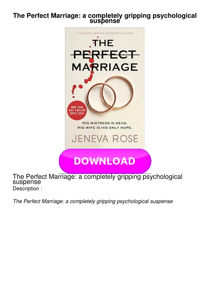 the perfect marriage a completely gripping