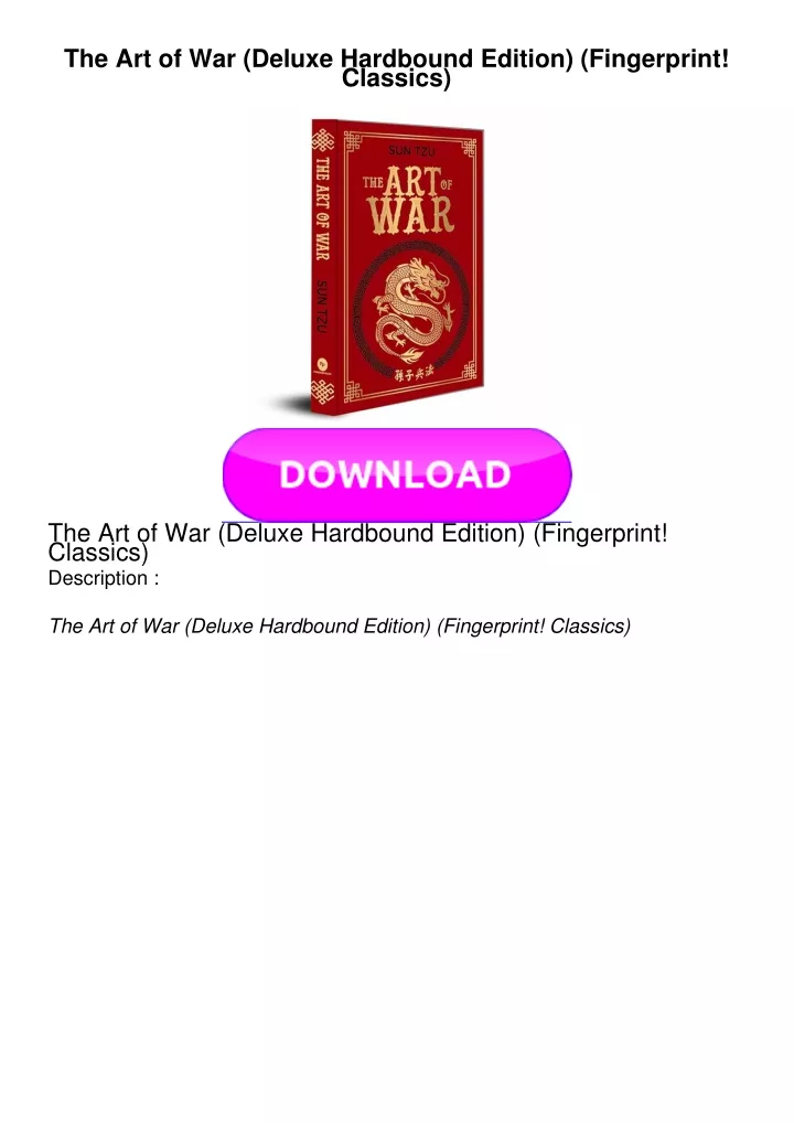 the art of war deluxe hardbound edition