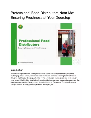 Professional Food Distributors Near Me_ Ensuring Freshness at Your Doorstep