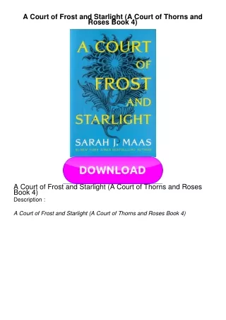 KINDLE A Court of Frost and Starlight (A Court of Thorns and Roses Book 4)