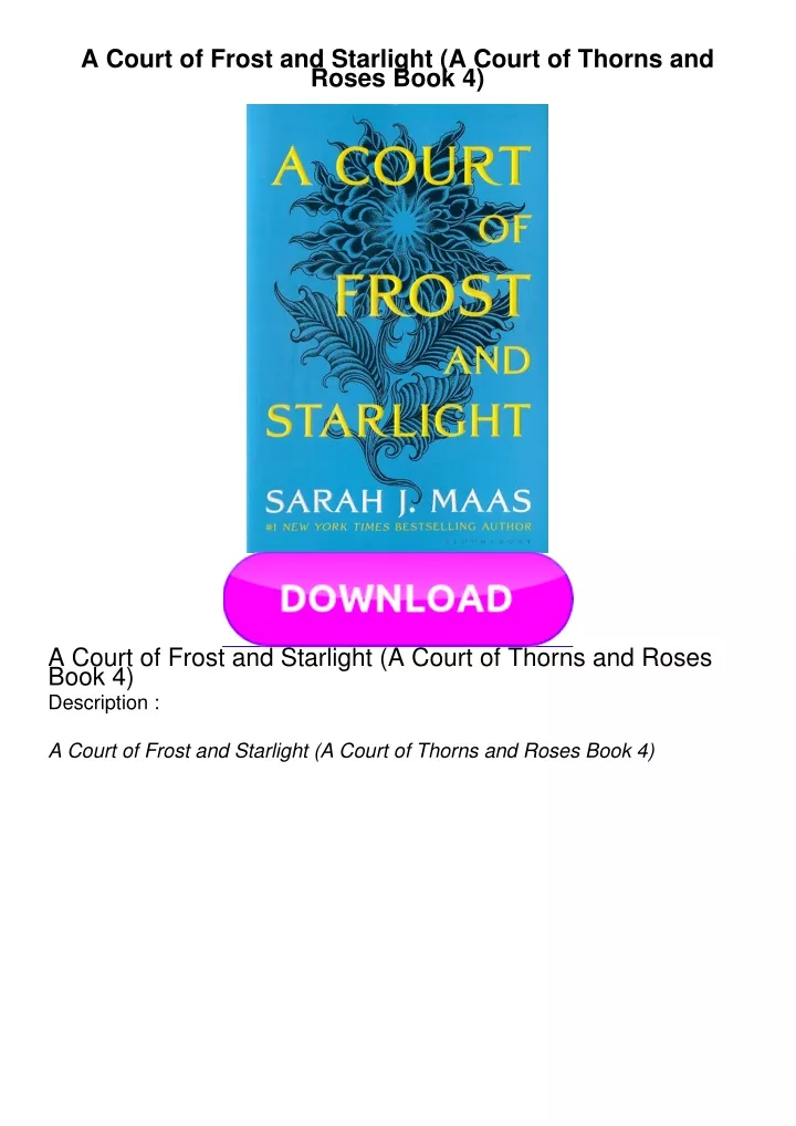 a court of frost and starlight a court of thorns