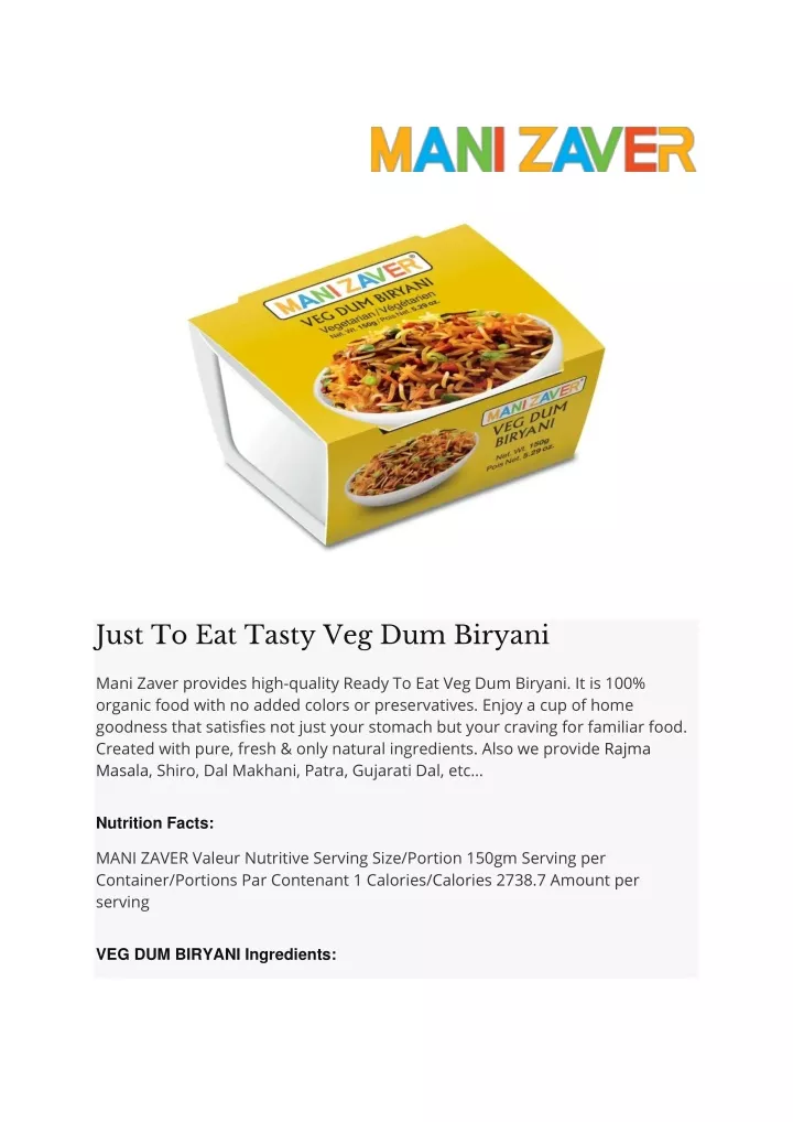 just to eat tasty veg dum biryani