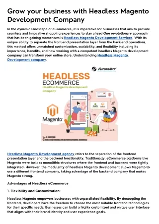 Grow your business with Headless Magento Development Company