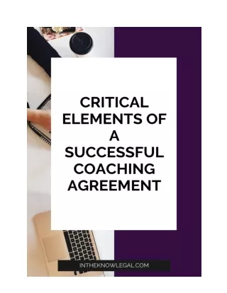 Critical Elements of a Successful Coaching Agreement