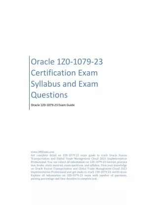 Oracle 1Z0-1079-23 Certification Exam Syllabus and Exam Questions
