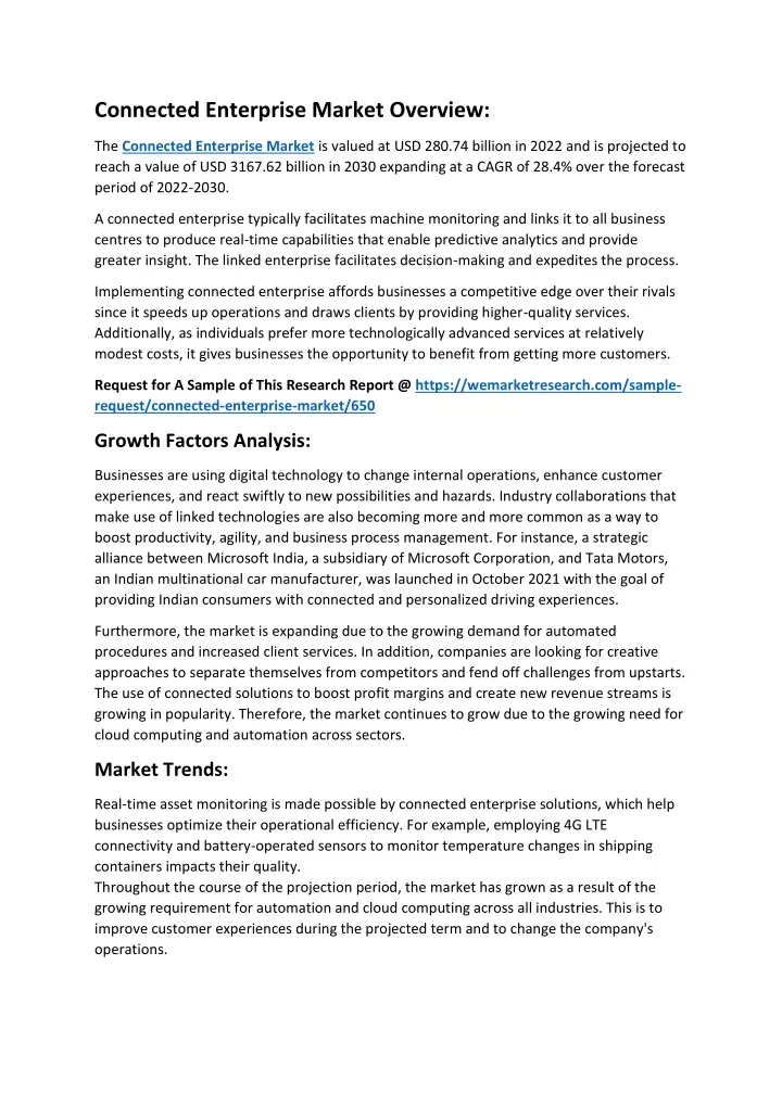 connected enterprise market overview