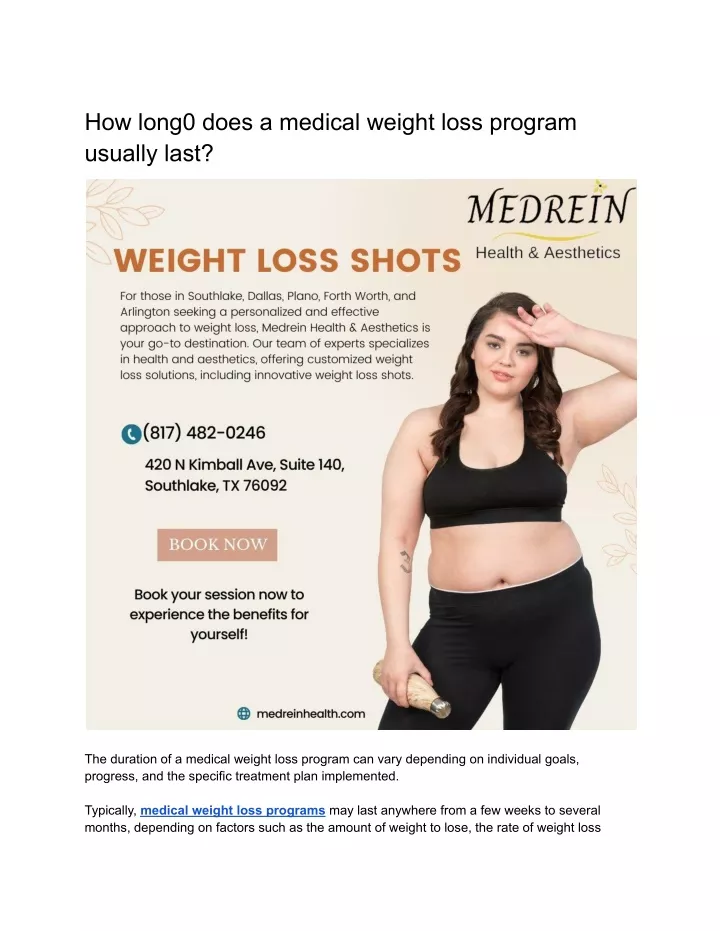 how long0 does a medical weight loss program