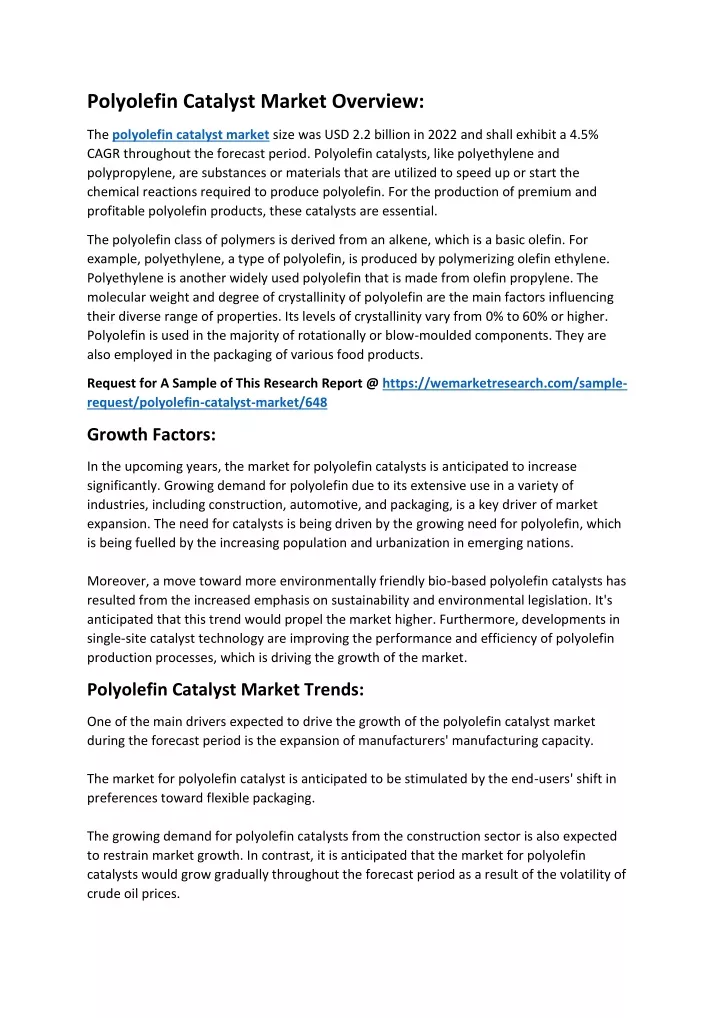 polyolefin catalyst market overview