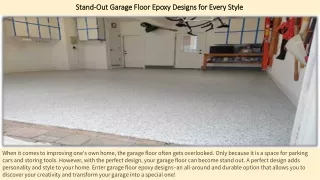 Stand-Out Garage Floor Epoxy Designs for Every Style