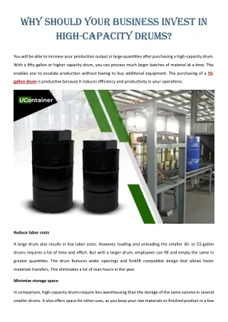 why should your business invest in high capacity