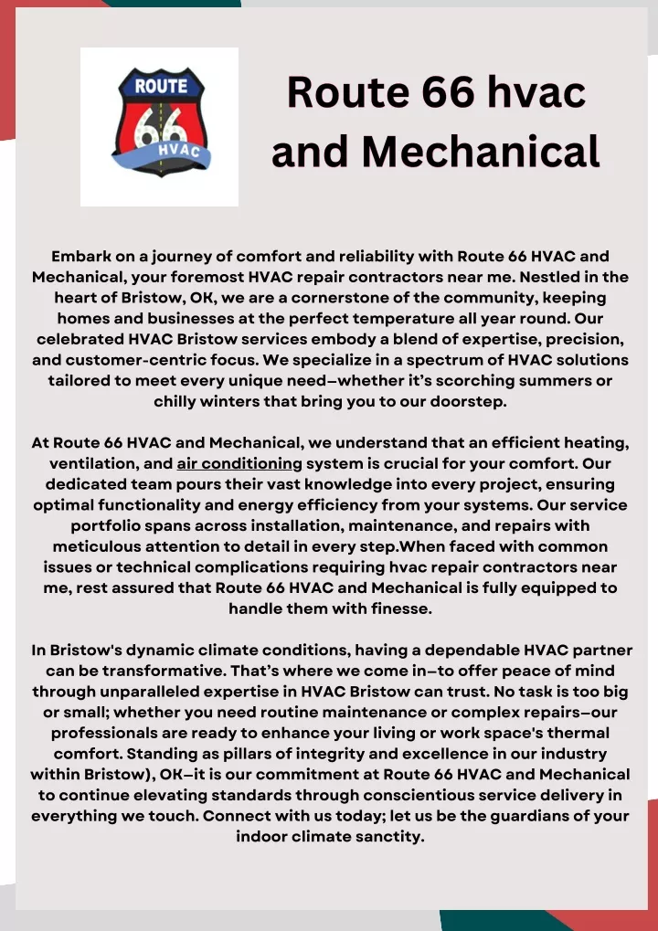 route 66 hvac and mechanical and mechanical