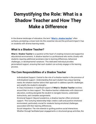 what is shadow teacher