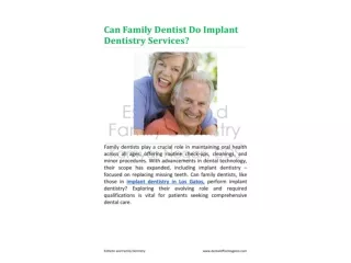 Can Family Dentist Do Implant Dentistry Services?