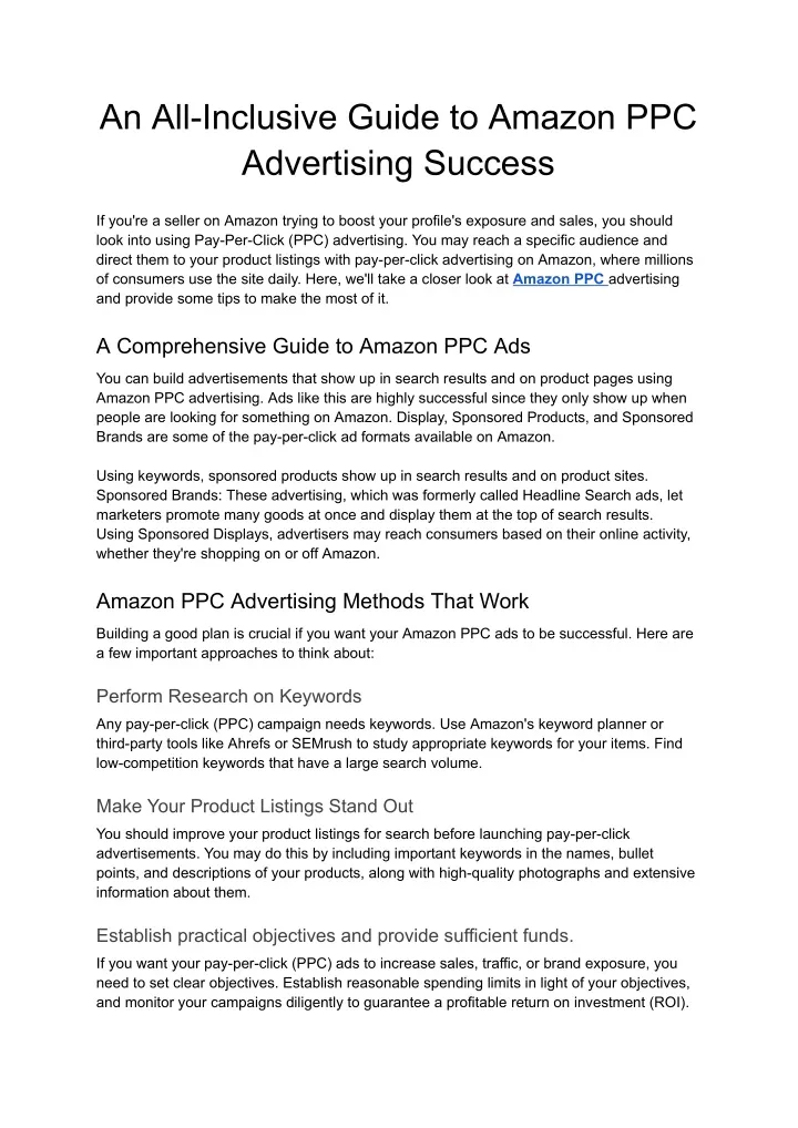 an all inclusive guide to amazon ppc advertising