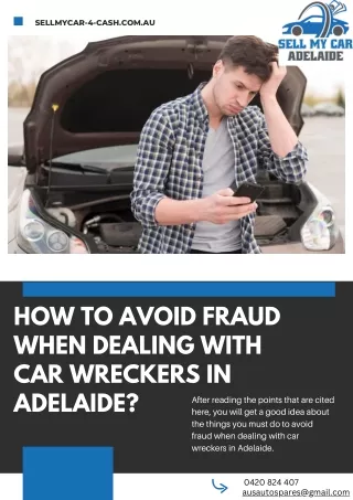 How to Avoid Fraud When Dealing with Car Wreckers in Adelaide