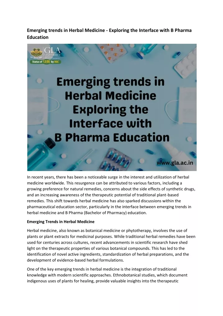 emerging trends in herbal medicine exploring