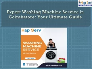 Expert Washing Machine Service in Coimbatore