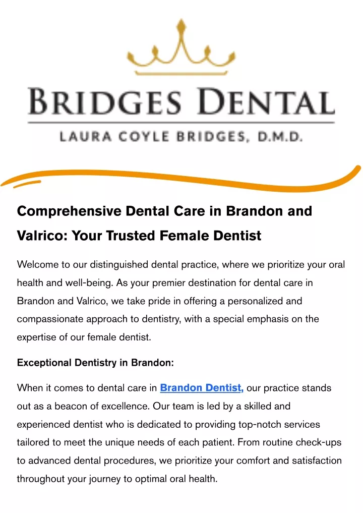 comprehensive dental care in brandon and