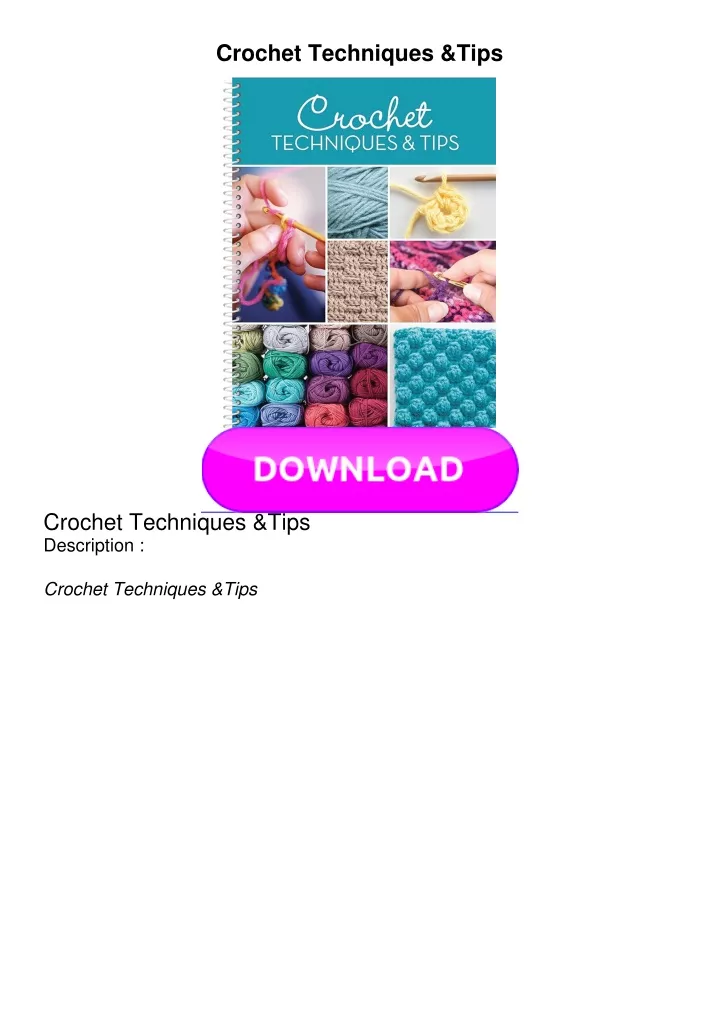 crochet techniques tips