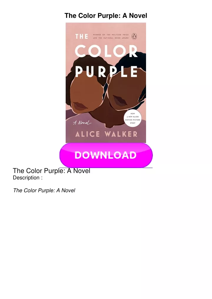 PPT - EBOOK The Color Purple: A Novel PowerPoint Presentation, free ...